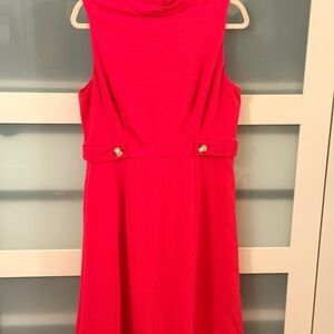 Maggy London Sleeveless Bright Pink Fit-and-Flare Dress